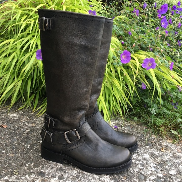 Frye Tall Veronica Black Back Zipper - Picture 3 of 8